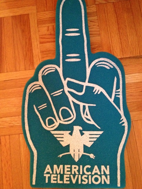 American Television middle finger merch
